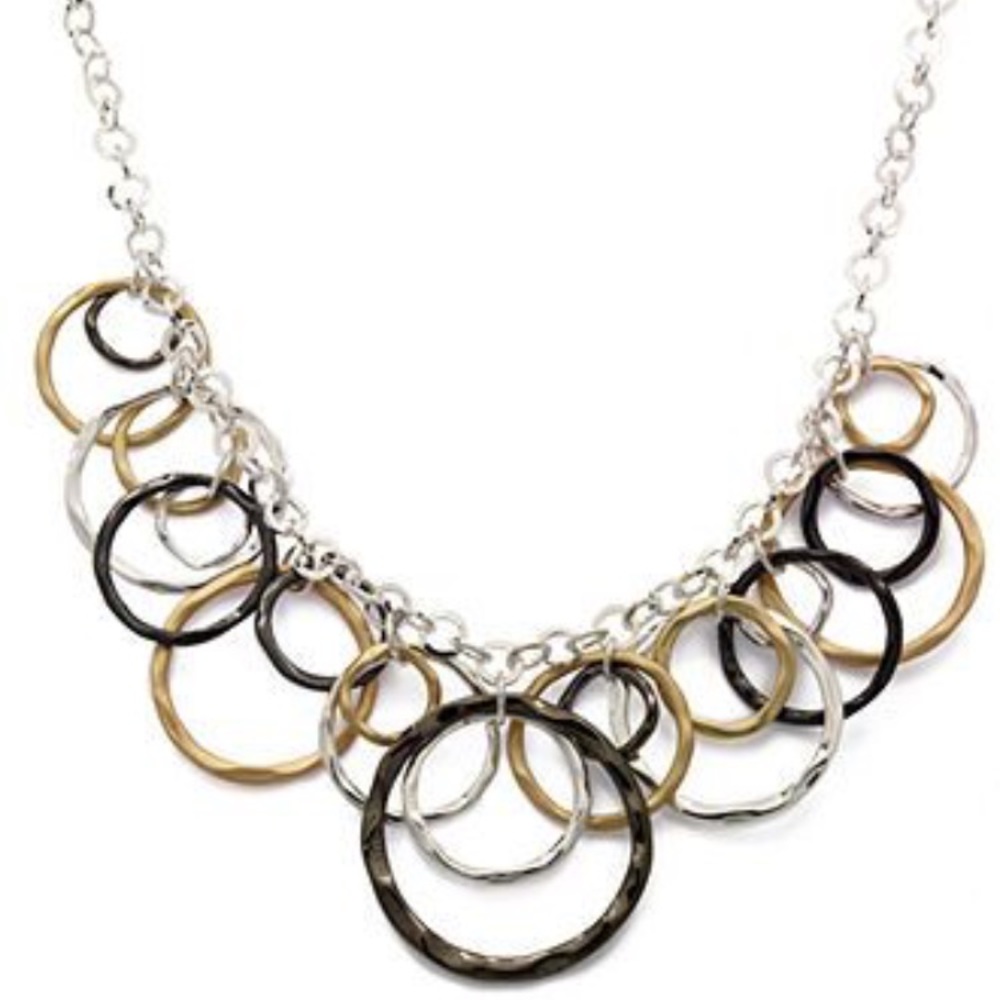 Macys Alfani hammered tritone necklace
